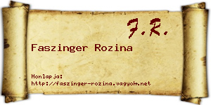 Faszinger Rozina névjegykártya